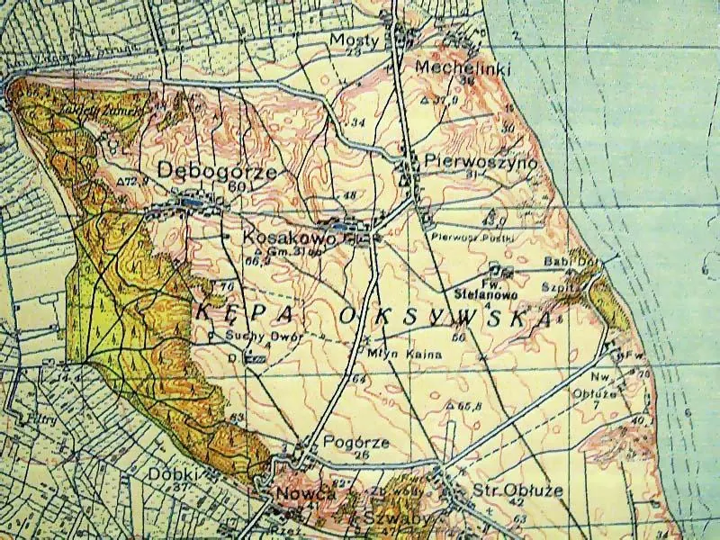 Mapa WIG z 1935 roku: Kępa Oksywska przed wojną